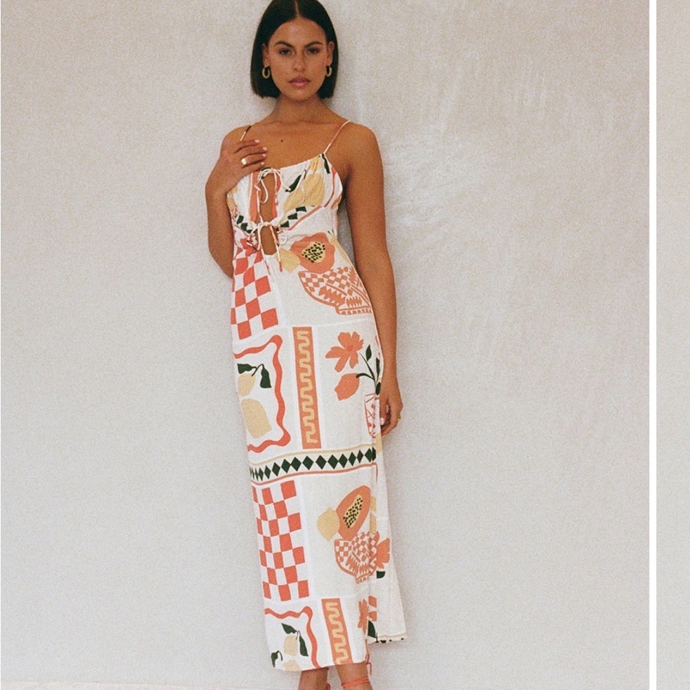 Lemon / Floral Midi Dress